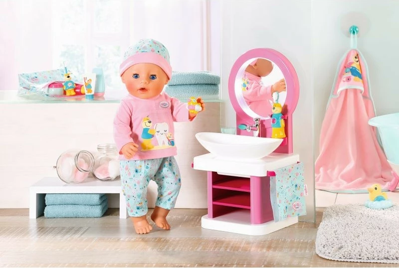 Set dodatkov za umivanje zob Baby Born Toothbrushing Vanity, Zapf, 827093-116719, večbarven