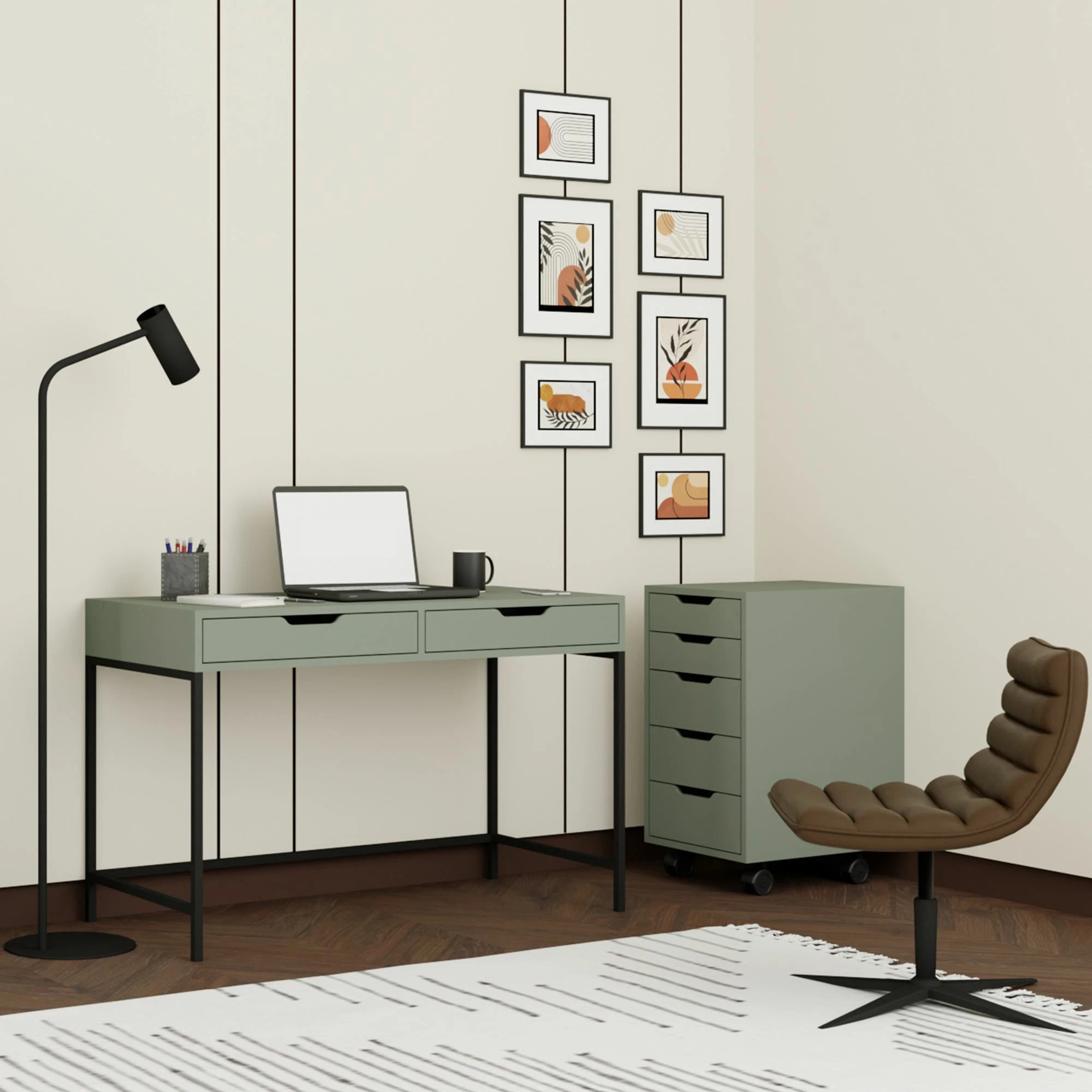 Miza za študij, zelena, Skye Decor, 1600-77