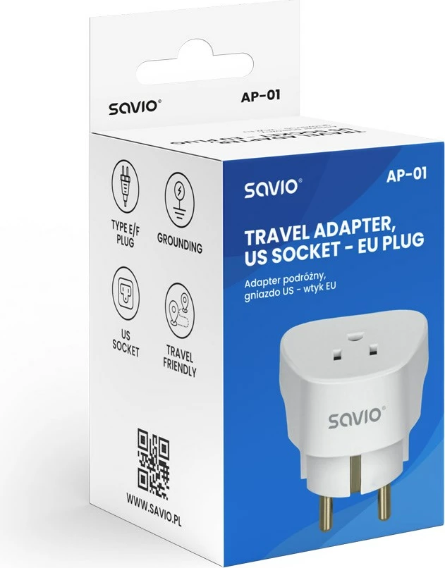 Adapter električen SAVIO AP-01, bel