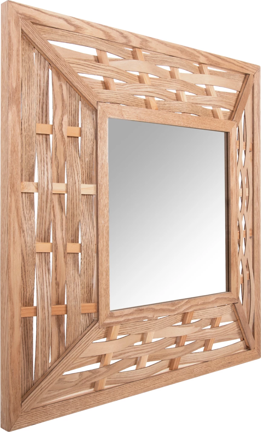 Stensko ogledalo kvadratno FH4226 bambus v barvi hrasta 71x7x71 cm
