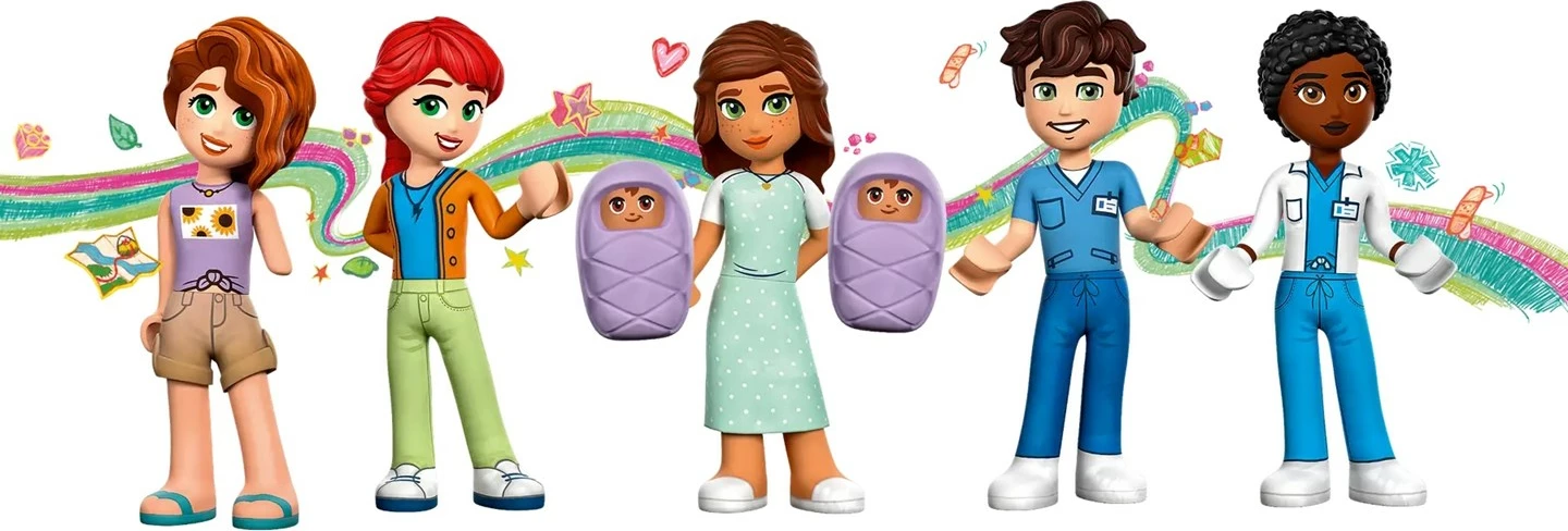 Igralni komplet bolnišnica Heartlake City, LEGO Friends 42621, 5 minifigur, za otroke, večbarvno