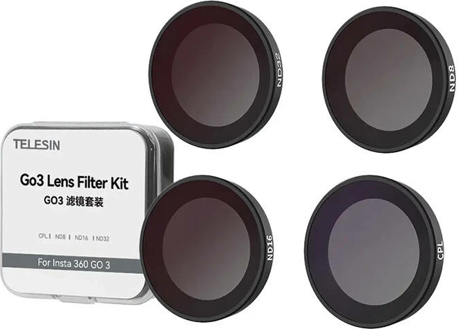 Set filtrov za Insta360 GO3, Telesin IS-FLT-G03, CPL/ND8/ND16/ND32