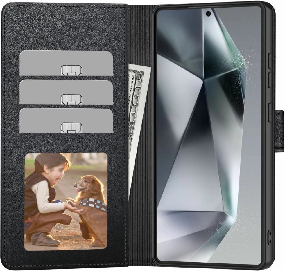 Ovitek za telefon z denarnico Tech-Protect Wallet za Nothing Phone 3A, mat črn
