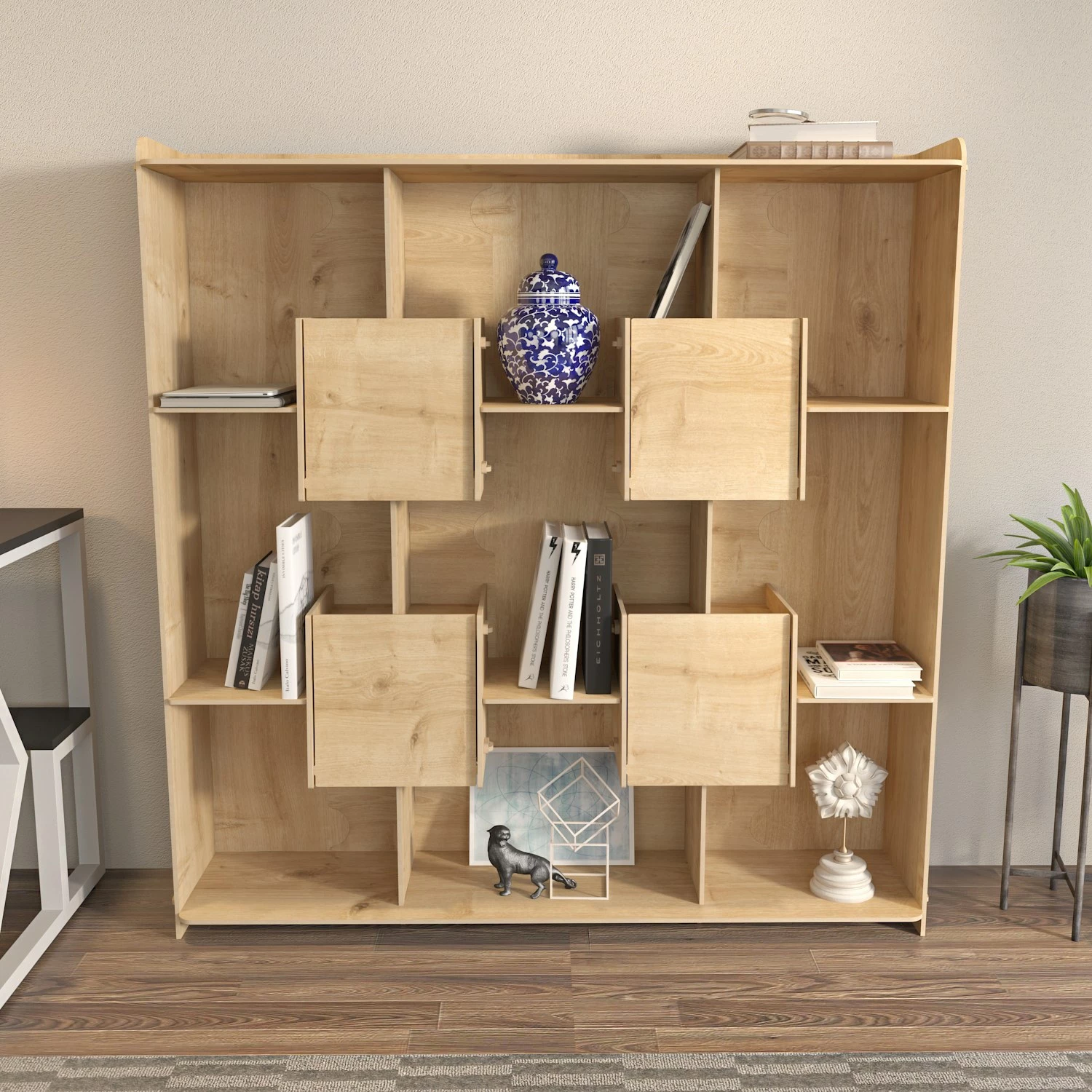 Polica za knjige v hrastovi barvi Skye Decor, Alimo
