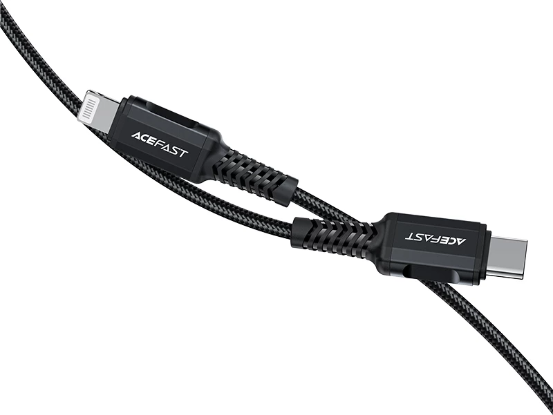 Kabel USB-C na Lightning, Acefast C4-01, 1,8 m, 30W, črn