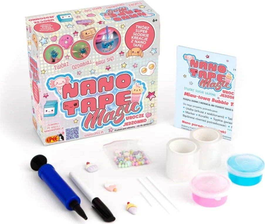 Kreativni set z Nano Tape, Epee Nano Tape Magic Classic Cute Food EP60511/05122, do 5 projektov, za otroke 6+, večbarven