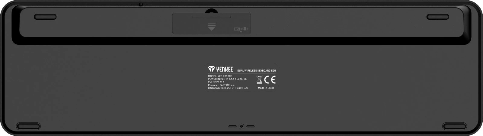 Brezžična standardna tipkovnica, 2.4G + BT1 + BT2, YENKEE YKB 2050 EGO, črn