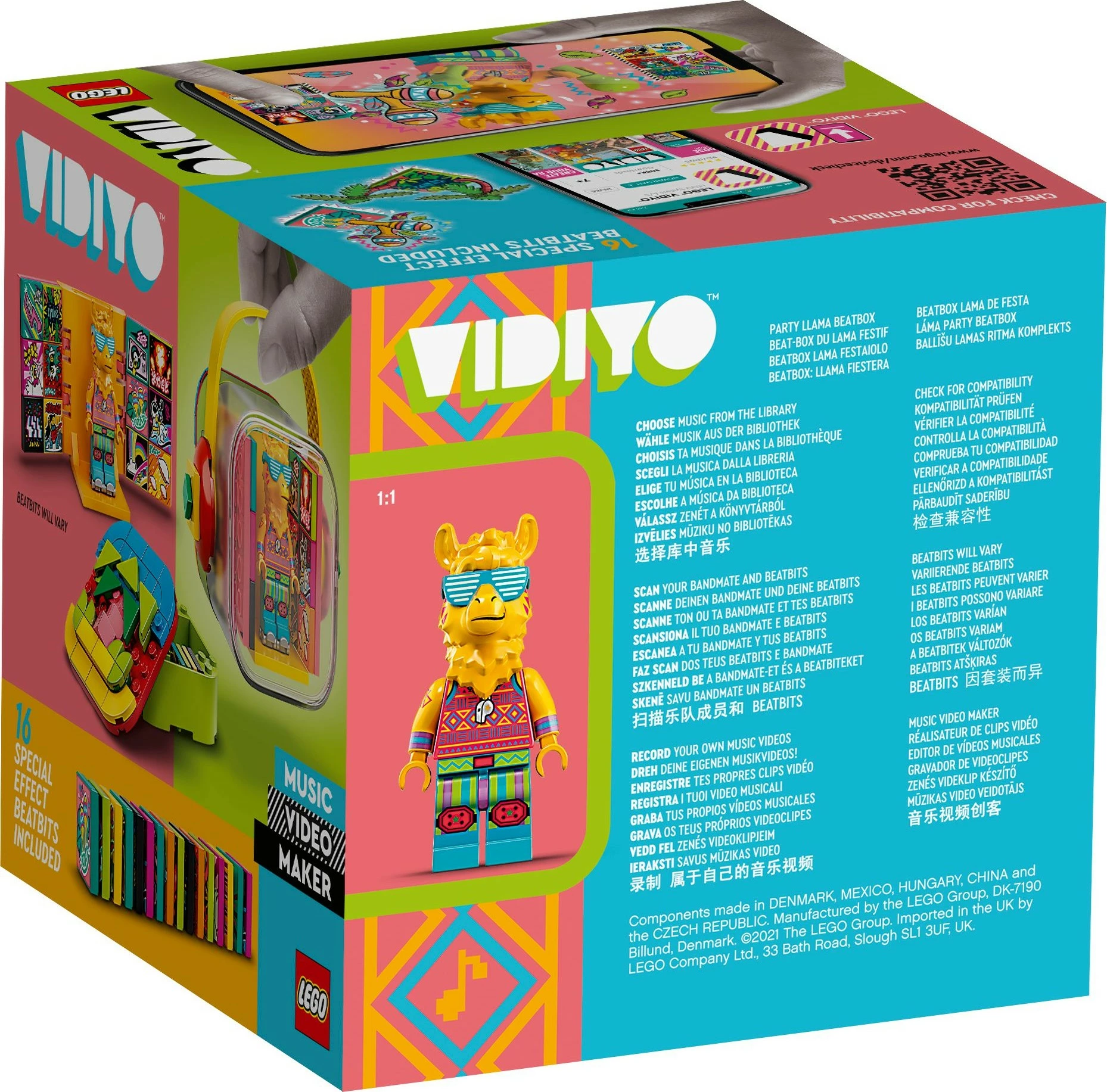 Gradbeni set Party Llama BeatBox LEGO VIDIYO, 82 kosov, večbarven