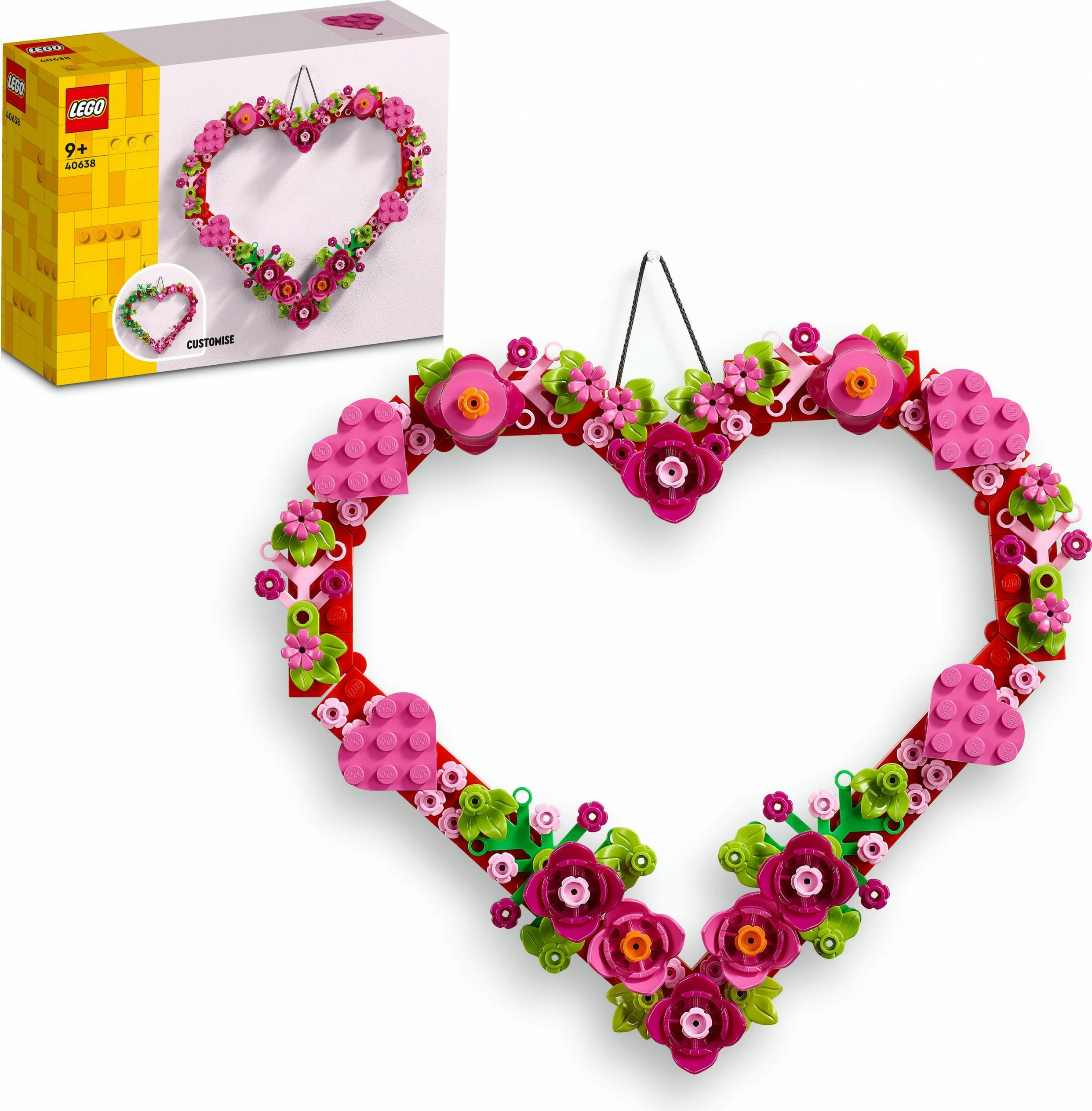 Ornament v obliki srca, set za sestavljanje LEGO, 254 kosov, večbarven