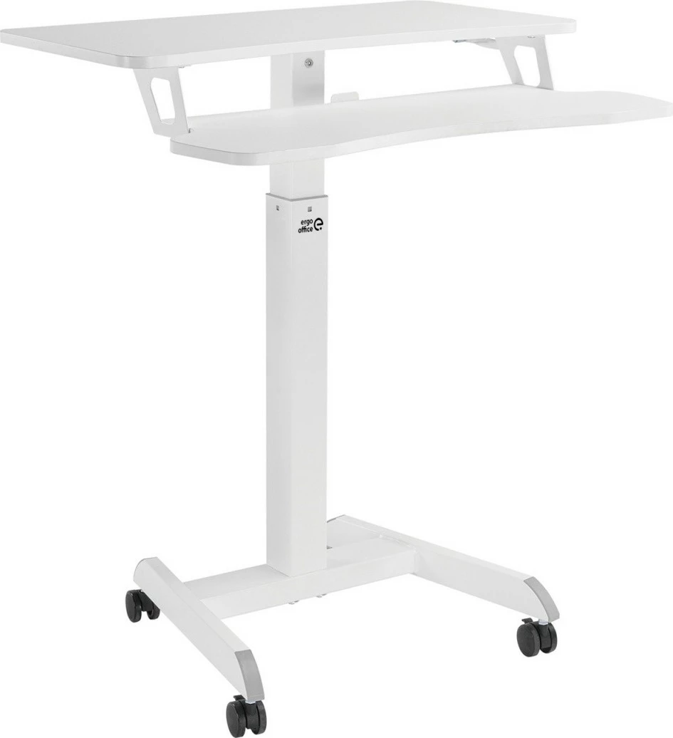 Mobilna delovna miza z nastavitvijo višine, Maclean Ergo Office ER-444W, bela