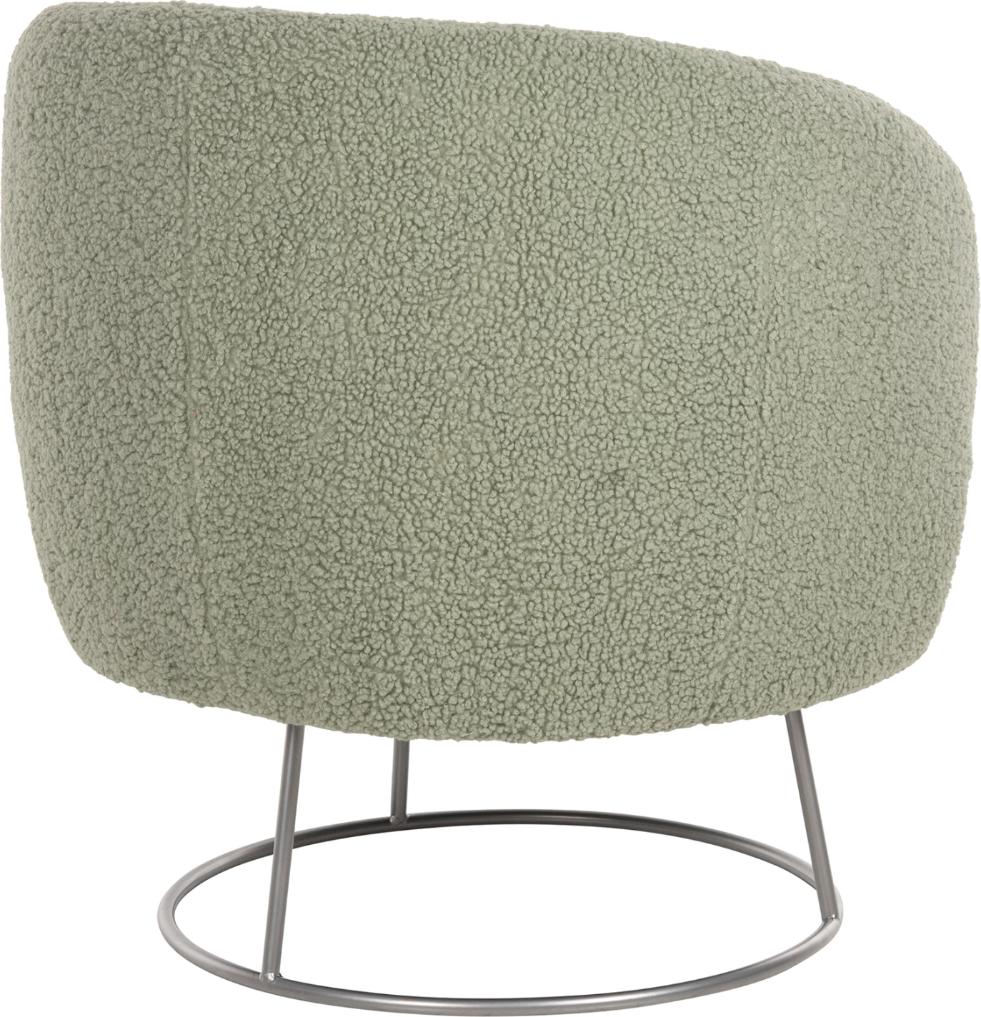 Fotelj ARIEN FH8403.27 iz boucle tkanine v pistacija zeleni barvi-srebrna kovinska osnova 78x75x84Hcm