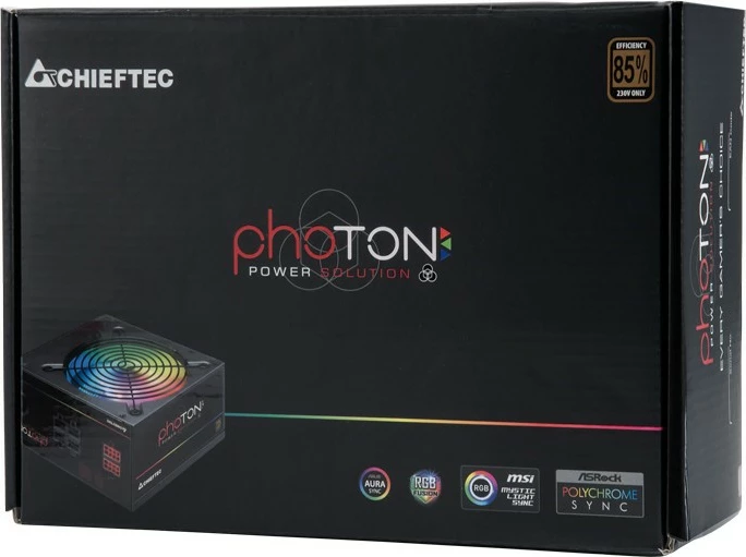 Furniznik z energijo Photon 650W, semi-modularen, RGB, Chieftec, črn