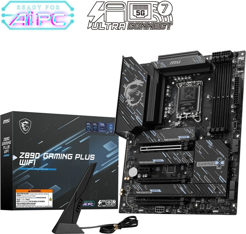 Matična plošča MSI Z890 GAMING PLUS WIFI, Intel Z890, ATX, črna