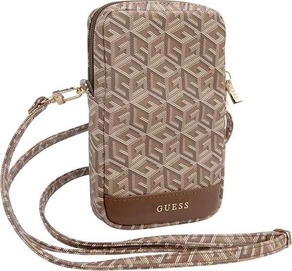 Ovitek za telefon Guess Zip GCube Bottom Stripe, rjav