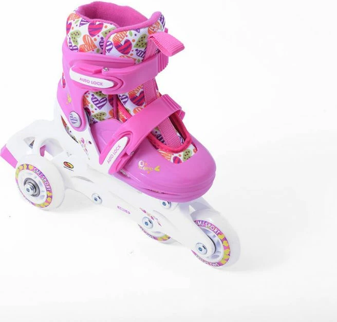 Otroški rolarji SMJ, beli in roza