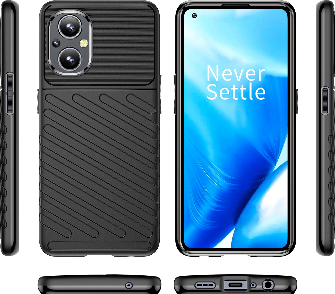 Zaščitni ovitek Hurtel Thunder Case za OnePlus Nord N20 5G, črn