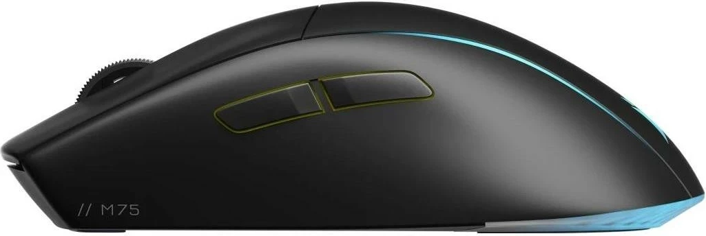 Igralski miš Corsair M75 Wireless, RGB, 26.000 DPI, iCUE, črn