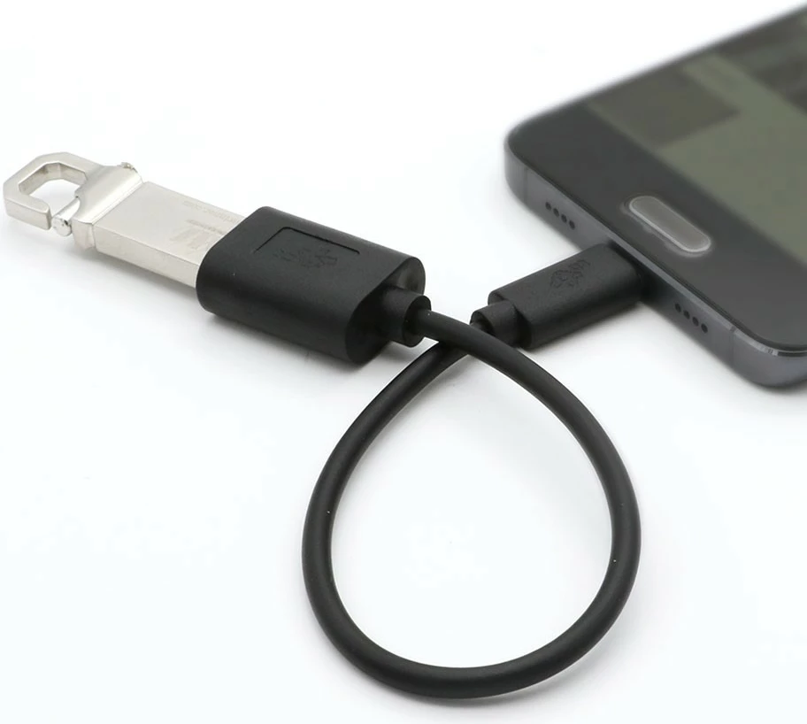 OTG kabel USB Type-C, 15 cm, črn, TB