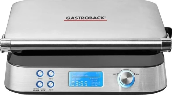 Aparat za vaflje Gastroback 42424, 2 vaflja, srebrn