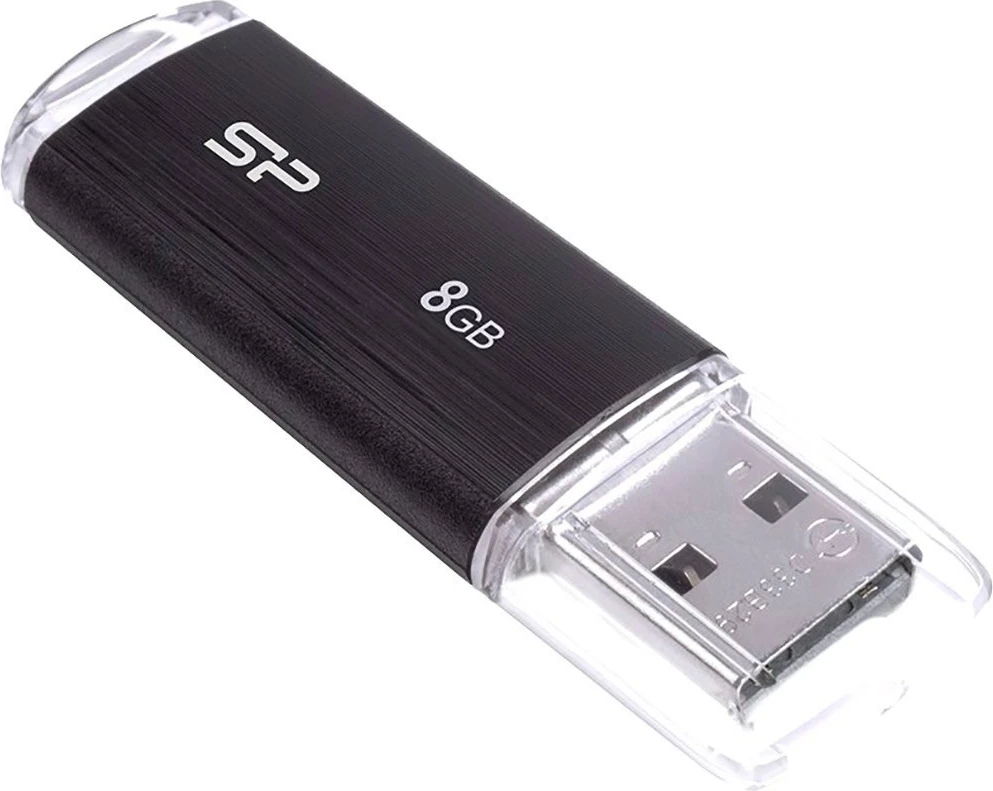 USB ključek Silicon Power Ultima U02, 8 GB, USB 2.0, črn