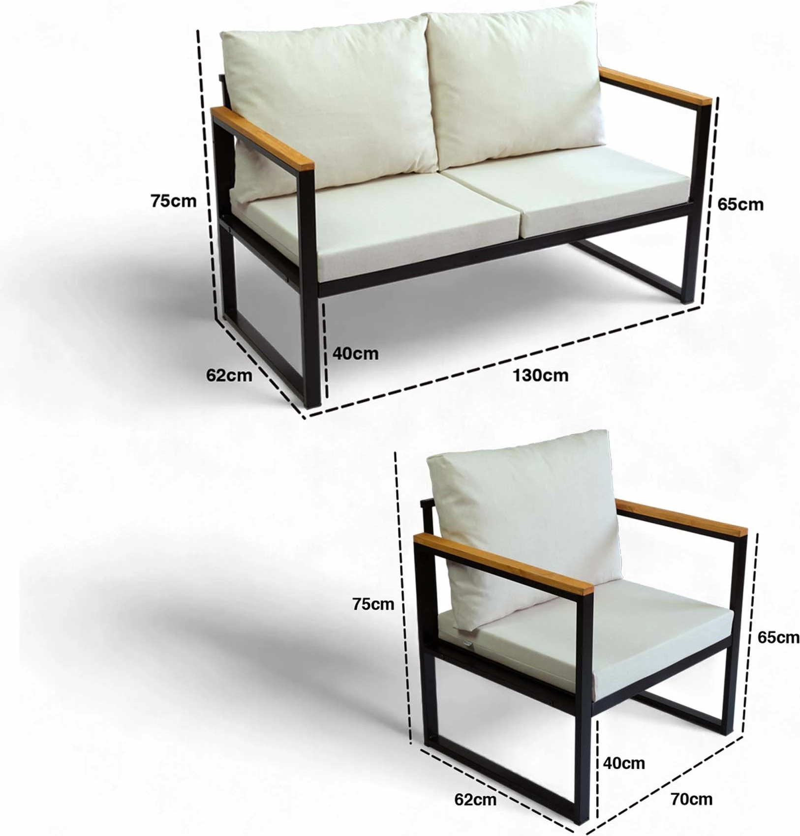 Lounge set za vrt, Skye Decor CPT5546-130, bež