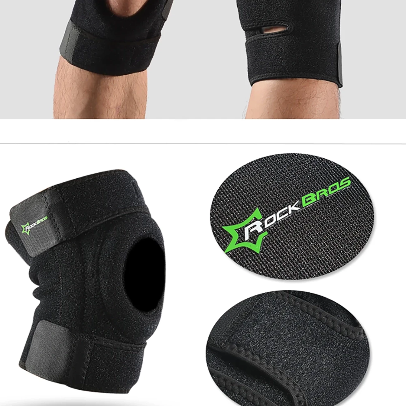 Športni ščitnik za koleno Rockbros LF1106L, L, črn