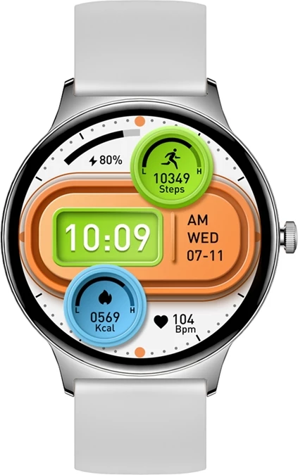 Pametna ura 1,43" AMOLED 466×466, klici Bluetooth, IP67, Android/iOS Colmi V89, srebrna