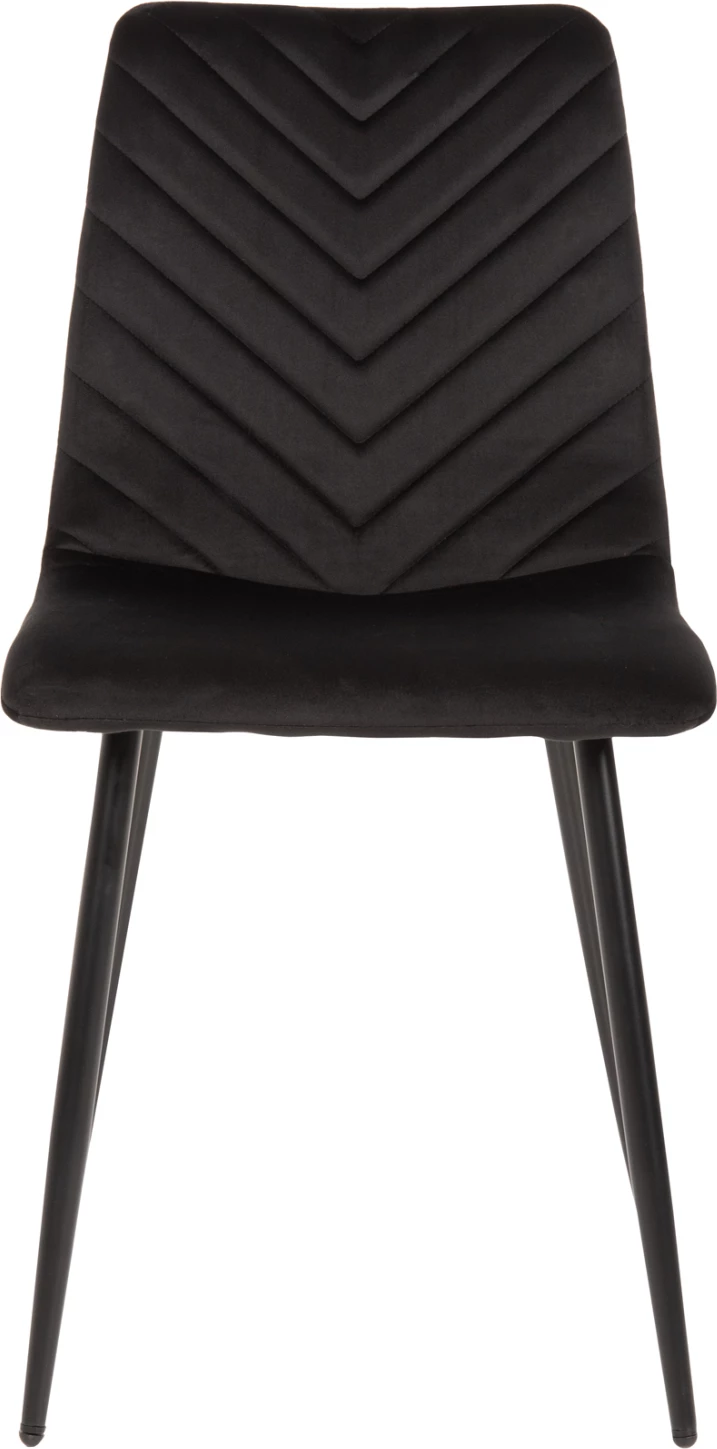 Jedilni stol Latrell FH8587.04 črn žamet in črne kovinske noge 43x54x88Hcm, set 4 kosov