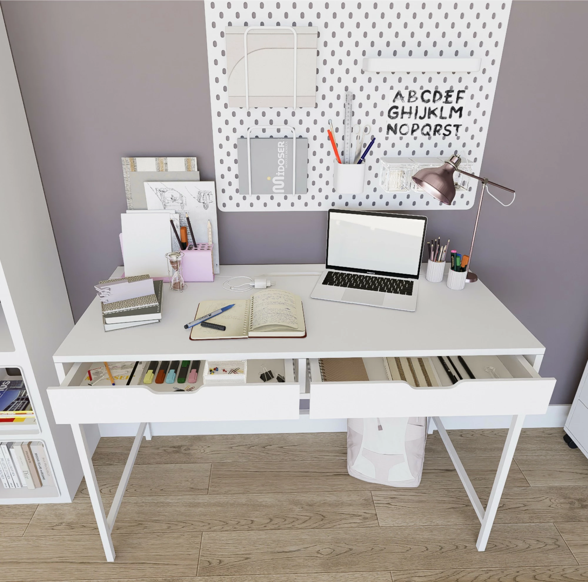 Pisalna miza Skye Decor Duru 1600-47, bela