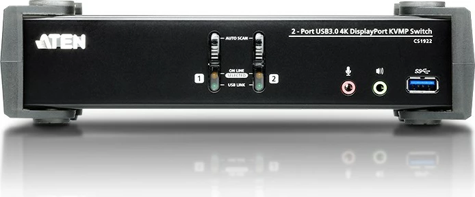 Stikalo KVM ATEN CS1922 USB 3.0 4K DisplayPort, 2 vrata, črno