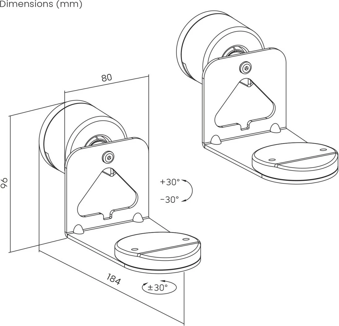 Stenski nosilci za zvočnike za Sonos ERA 100 & 300, Maclean MC-495, 2 kosa, črni