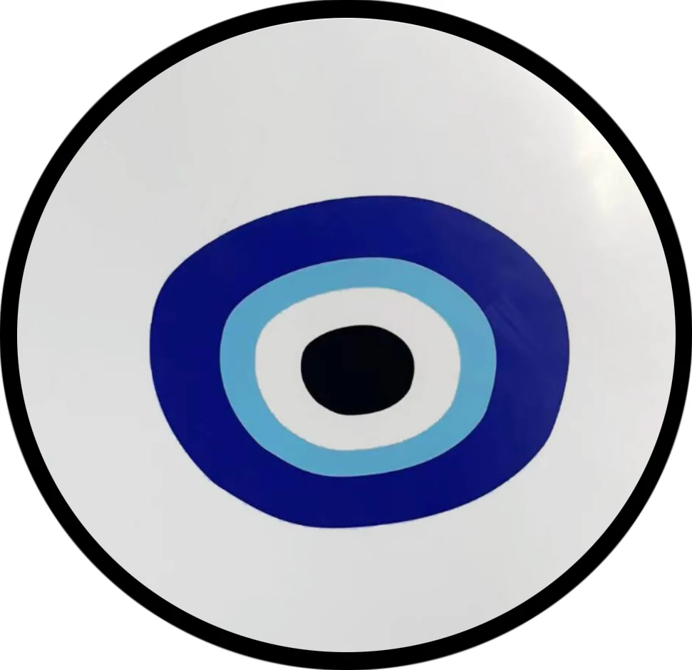 Dekorativni pladenj Blue Eyes, MDF, bela, modra, črna, 40x40x4 cm