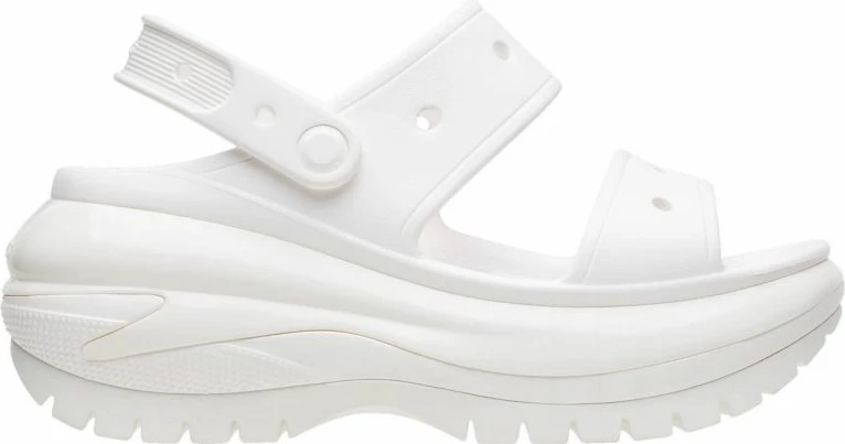 Papuče Crocs CLASSIC MEGA CRUSH 207989-100, bele, ženske