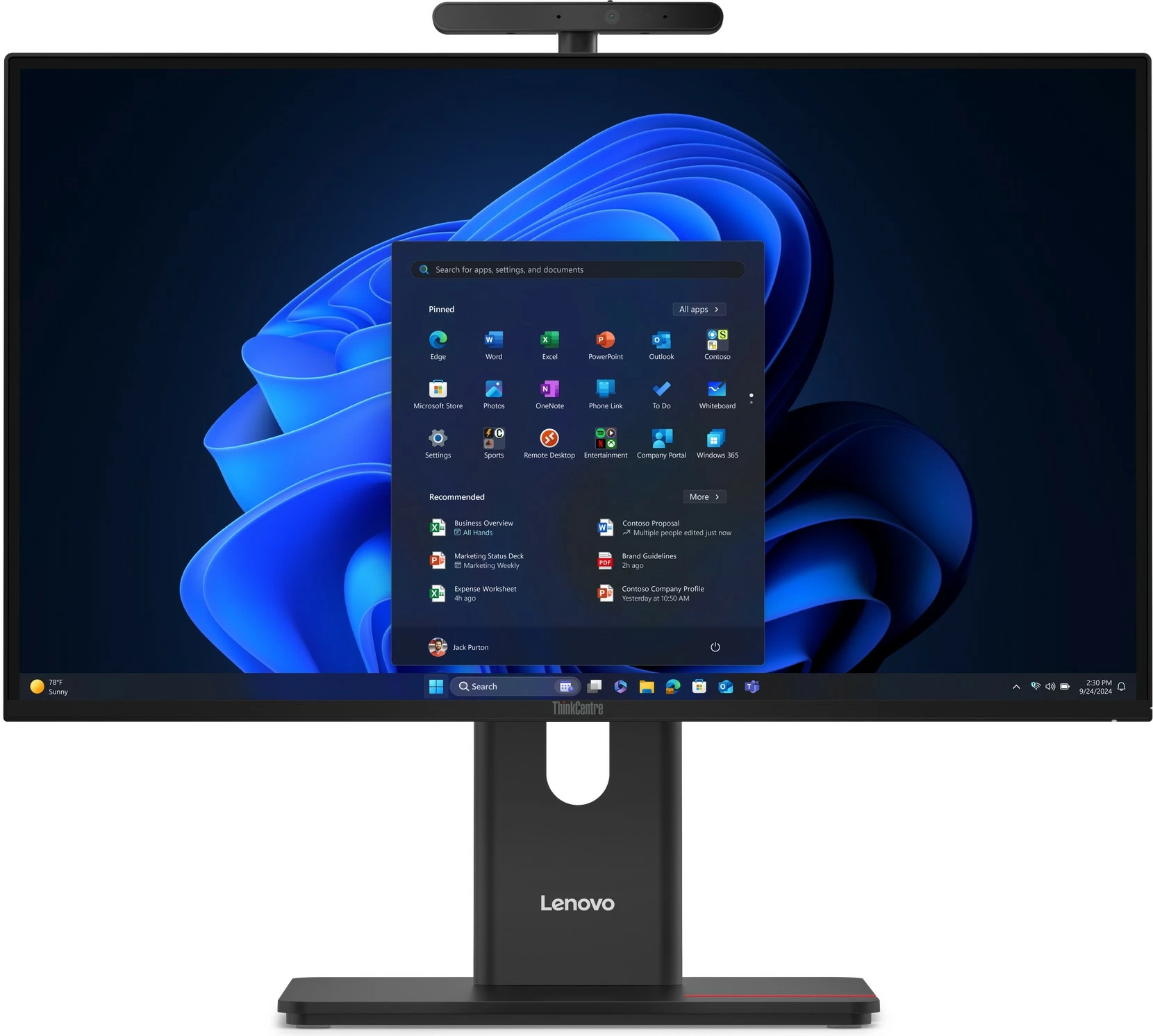 All-in-One računalnik ThinkCentre u7 265 vPro ENT Lenovo, 32 GB RAM, 512 GB SSD, 23,8 QHD, Windows 11 Pro