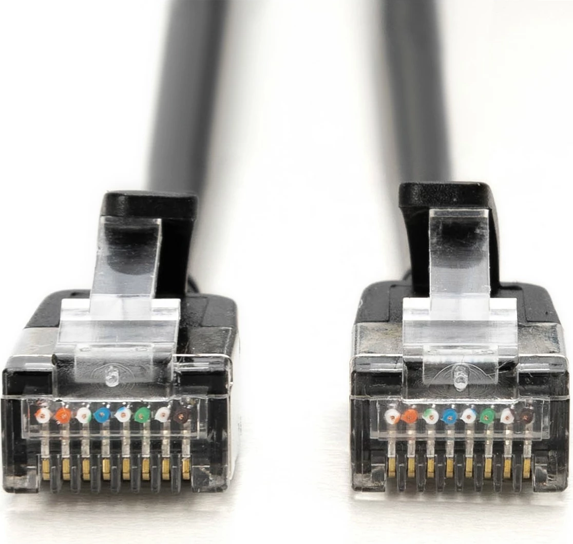 Slim omrežni kabel CAT 6A F-FTP 0,3 m, RJ-45, črn Digitus