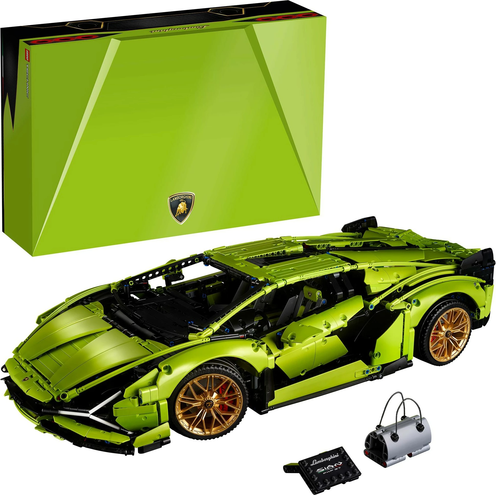Set gradnje LEGO Technic Lamborghini Sián FKP 37, 8+ let, plastika, 457 kosov, večbarven