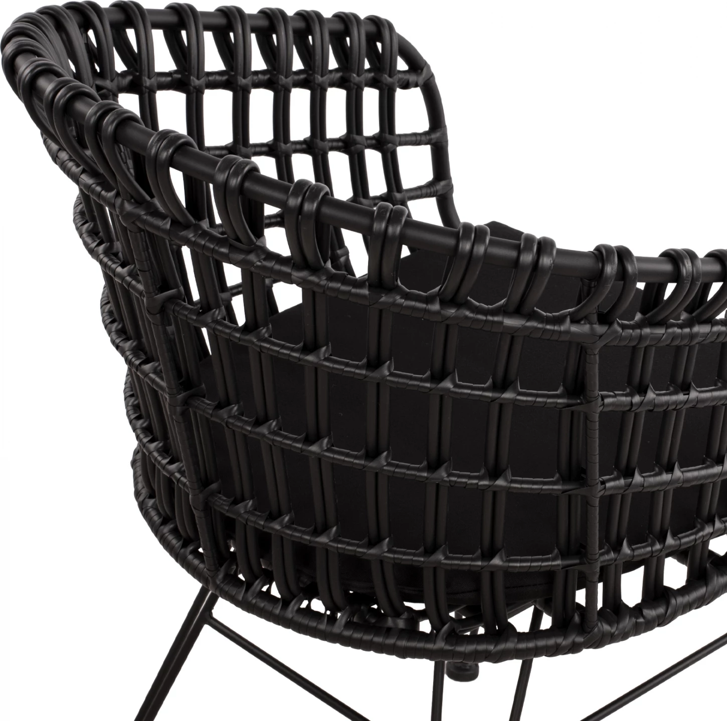 Kovinski sedež v obliki gnezda, Allegra FH5456.02, črna pletenina, 59x56,5x83 cm