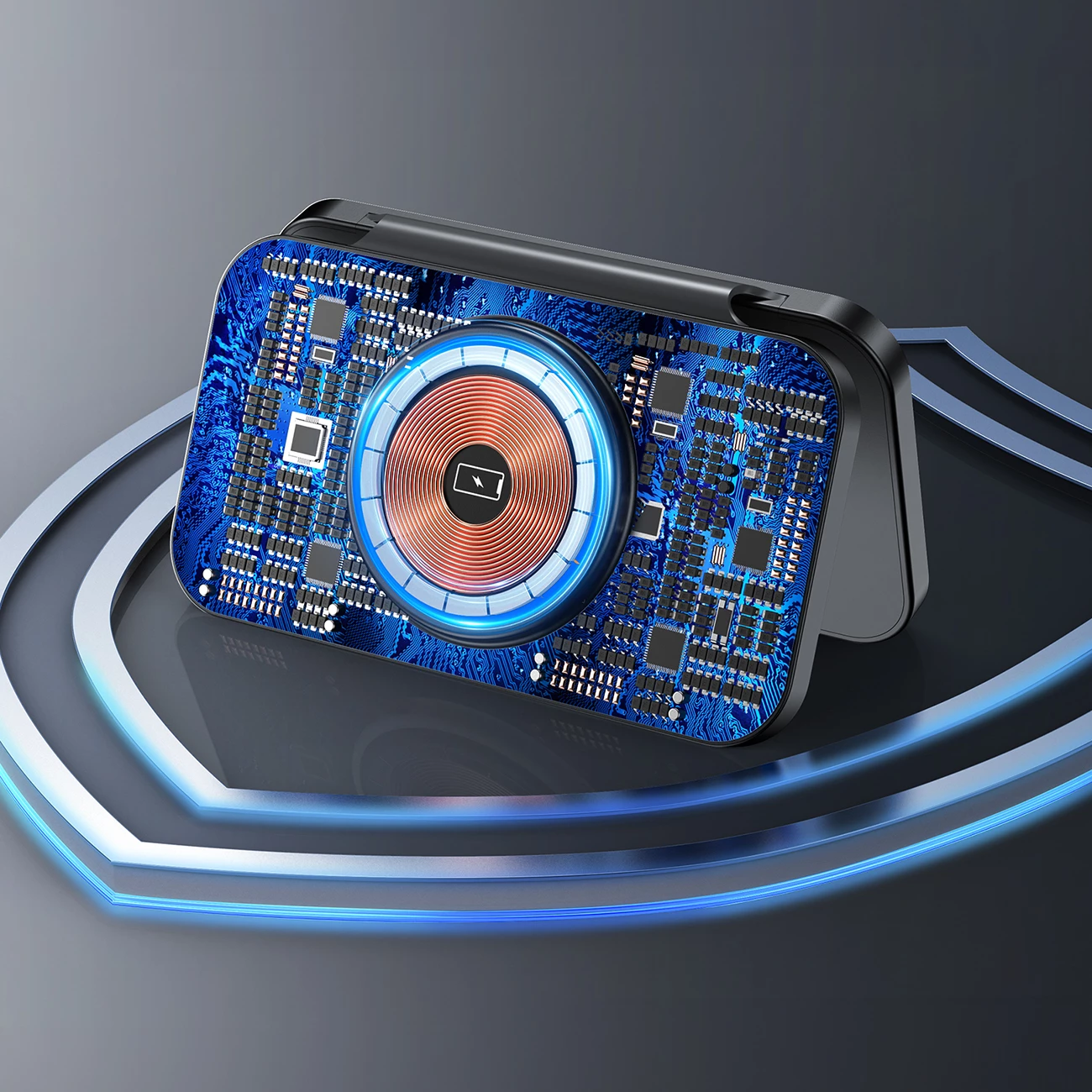 Brezžični polnilec 3-v-1 Choetech T616-F, z LED in USB-C kablom, črn