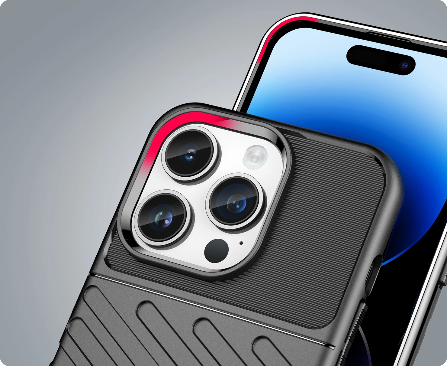 Oklopni ovitek za iPhone 14 Pro Max Hurtel Thunder Case, črn