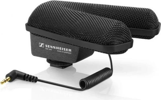 Stereo kondenzatorski mikrofon Sennheiser MKE 440, z low-pass filtrom, črn