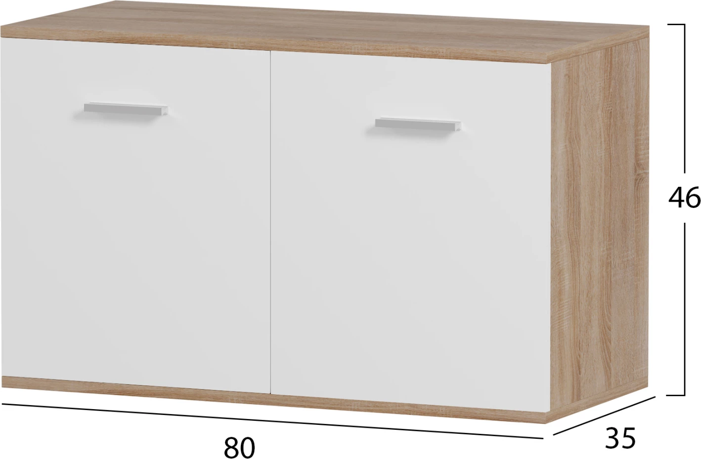 Omara za čevlje DIONNE FH4363 melamin v sonoma-beli 80x35x46Hcm