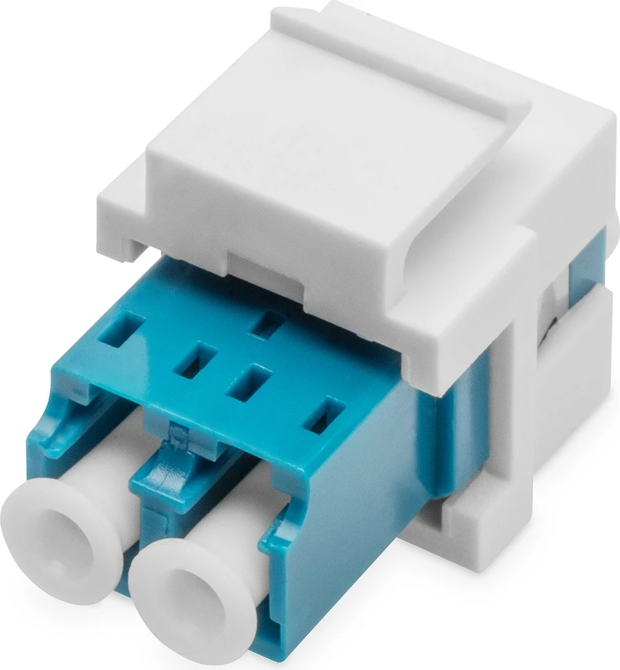 Optični adapter LC/LC, Digitus, Keystone, duplex, plastika, OS2, 22 mm, moder
