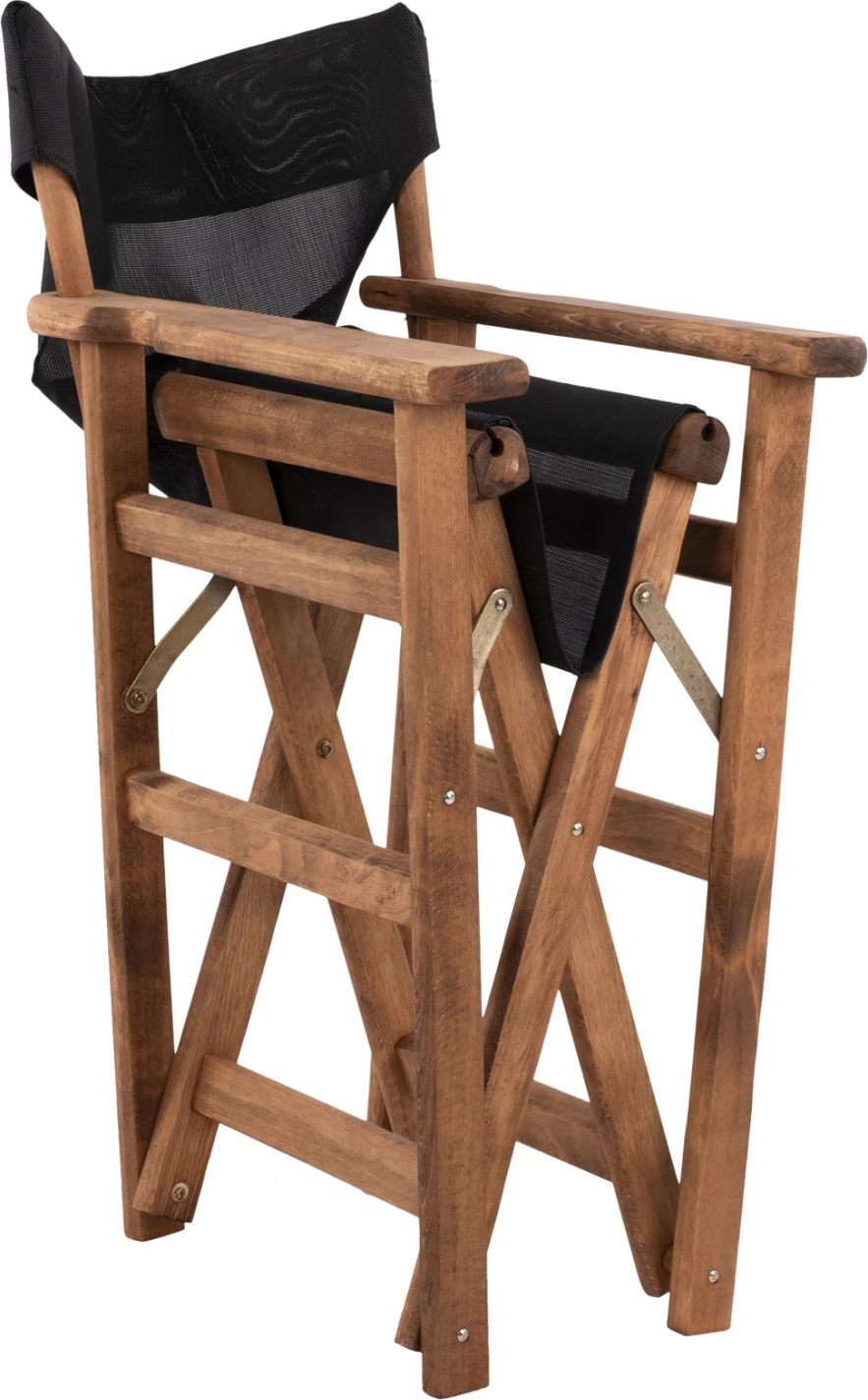 Režiserski stol Limnos oreh z tekstilom črn FH10368.05