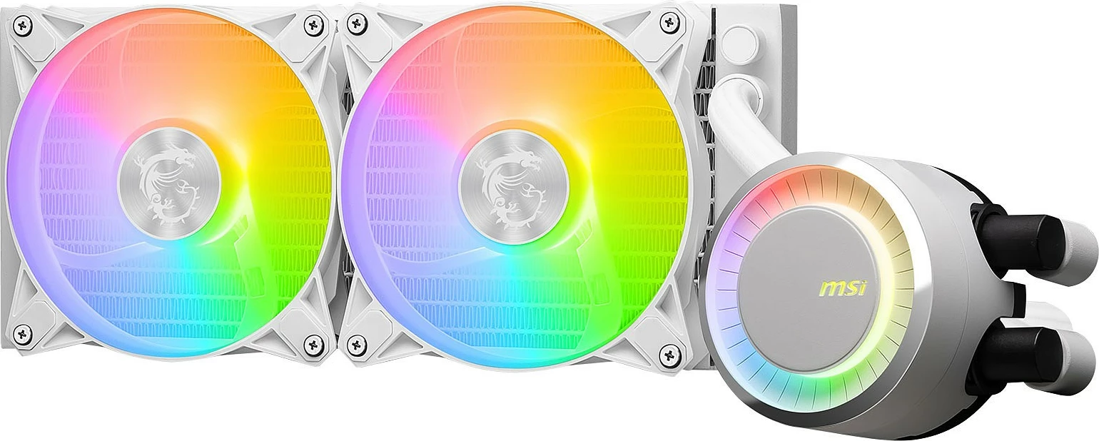 Hladilni komplet z vodnim hlajenjem MSI MAG Coreliquid E240, 240 mm, RGB, bel
