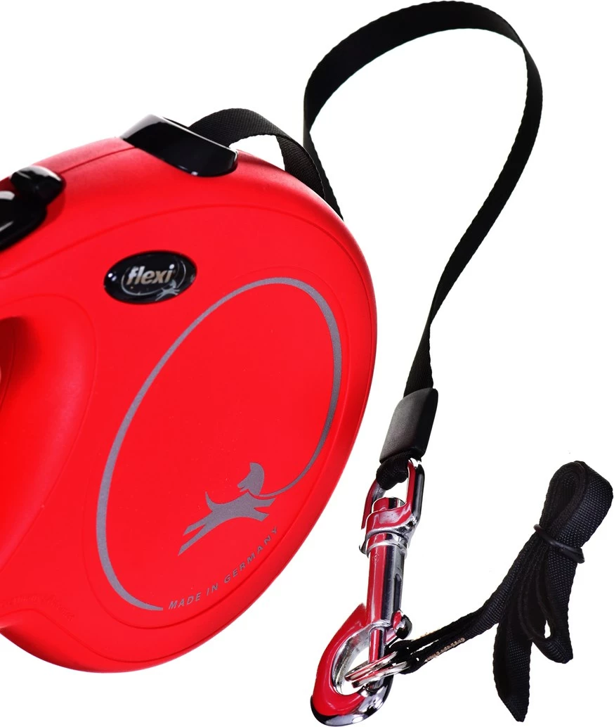 Vlečni povodec 8 m rdeč, Flexi Retractable