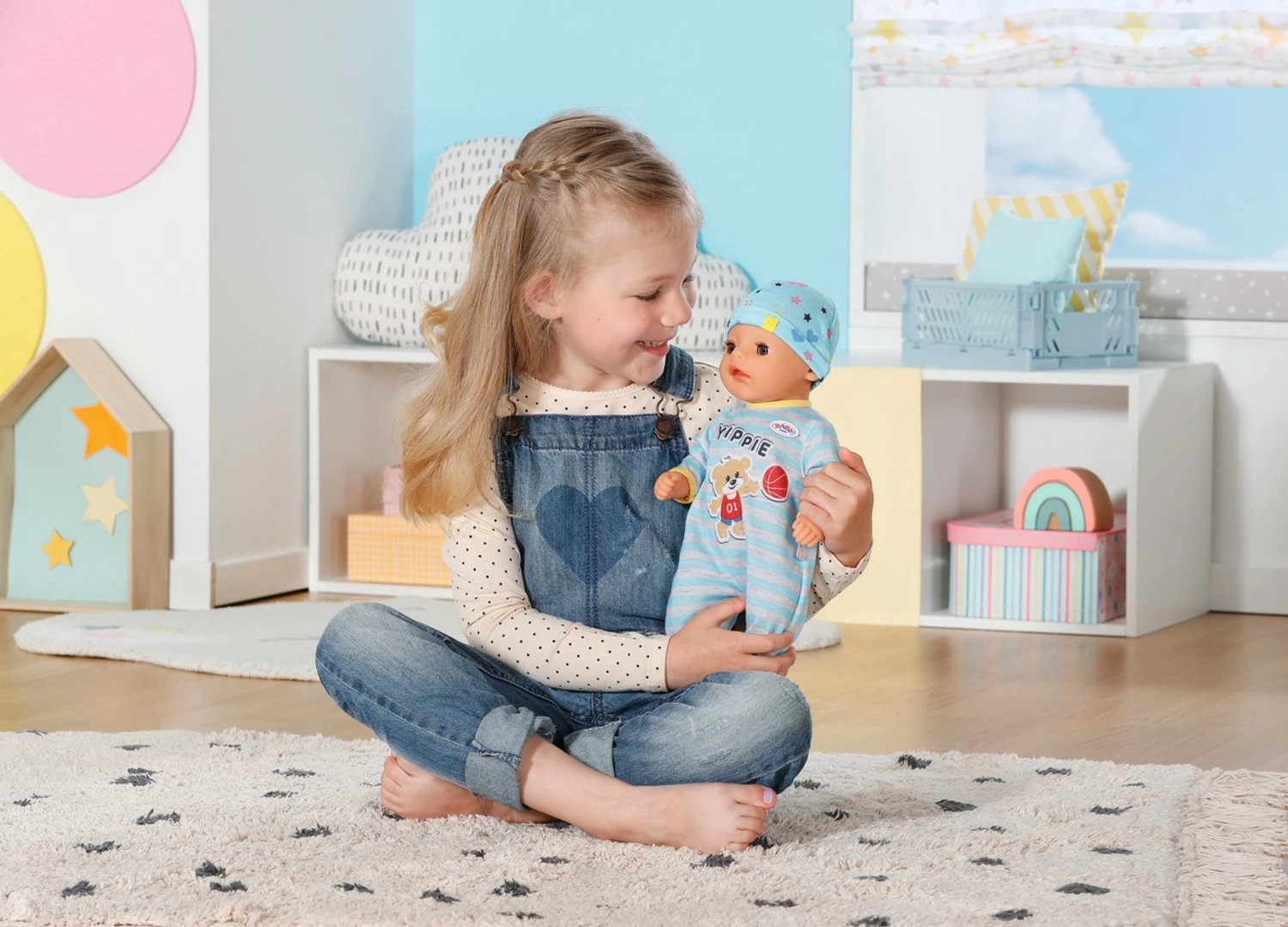 Punčka Baby Born fantek 36 cm z dodatki, Zapf, modra