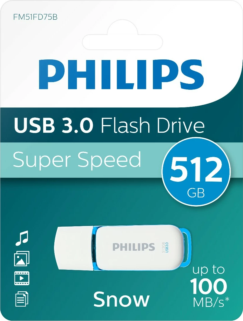 USB ključek 512 GB Snow Edition, USB 3.0, Philips, pomladno zelena