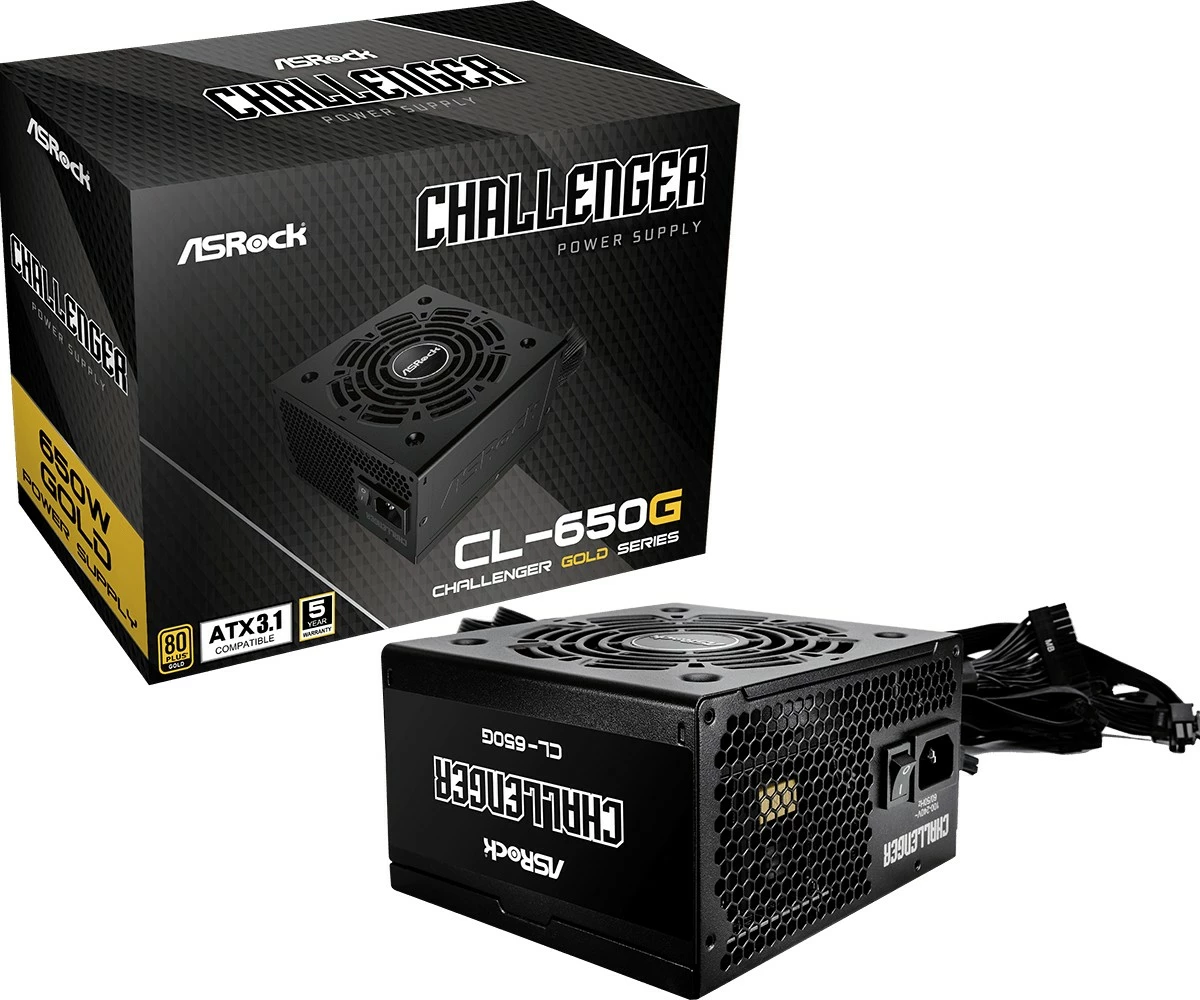 Napajalnik ASRock CL-650G, 650W, 80 PLUS Gold, črn