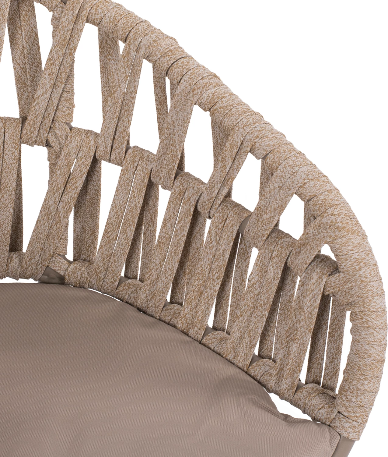 Aluminijast stol z bež vrvjo, barva svetla moka, 57x56x78 cm, FH5857.03