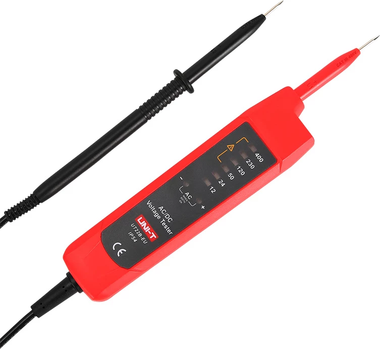 Tester napetosti AC/DC UNI-T UT22B-EU, 12–400 V, IP54, brez baterije, rdeče in sivo